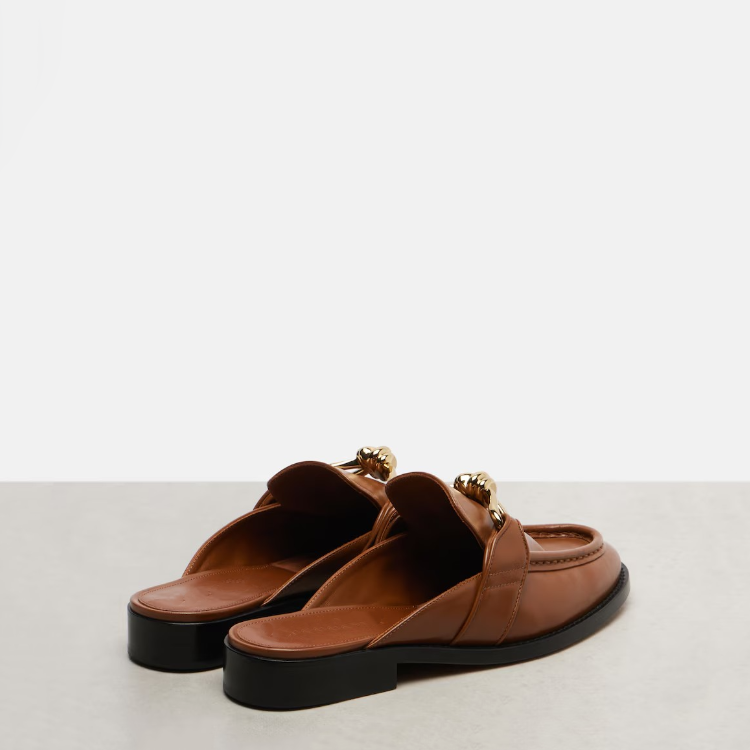 Unisex Leather Slippers with Arch Support and Metal Detail - Image 2